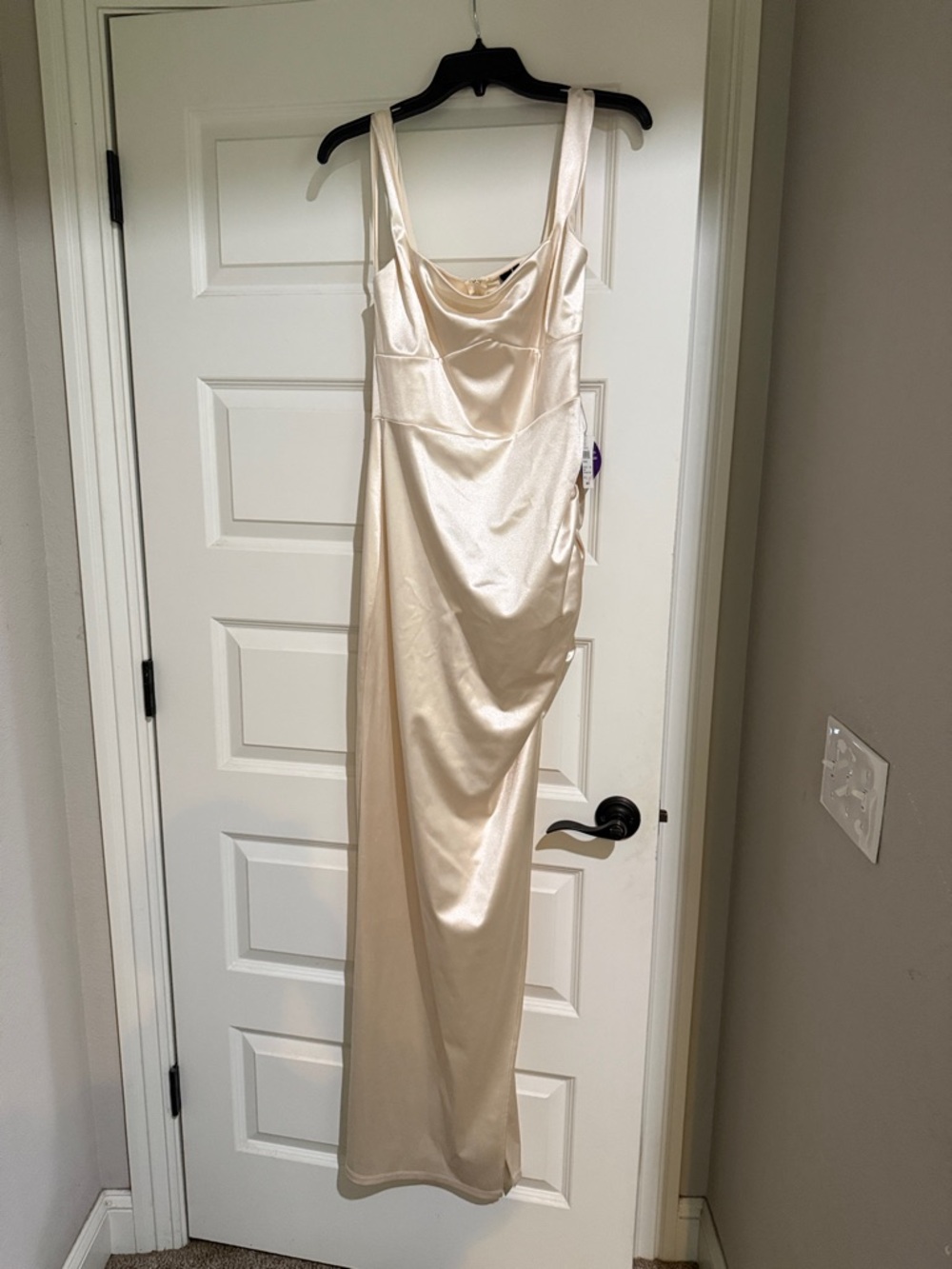 Windsor Satin Maxi Dress in Champagne